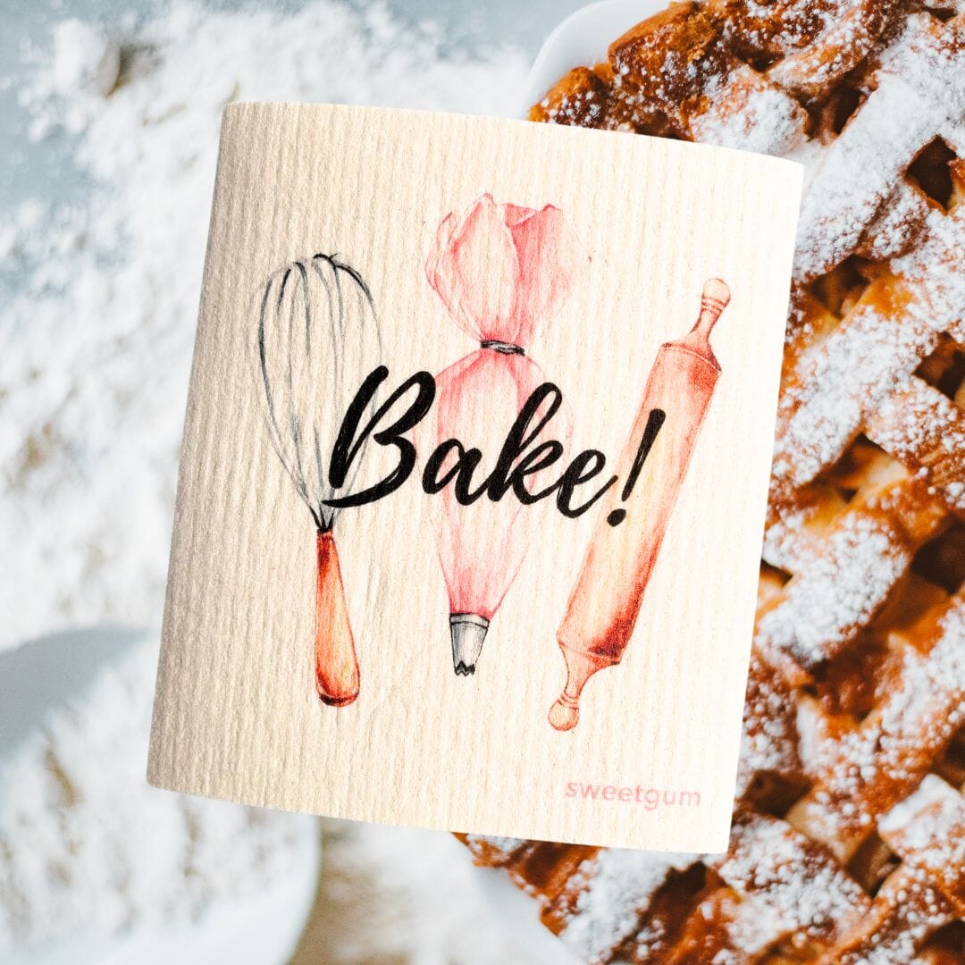 Bake! Swedish Dishcloth | Whisk, Pastry Bag, Rolling Pin (baking tools) Swedish Dishcloths SWEETGUM TEXTILES CO., LLC 