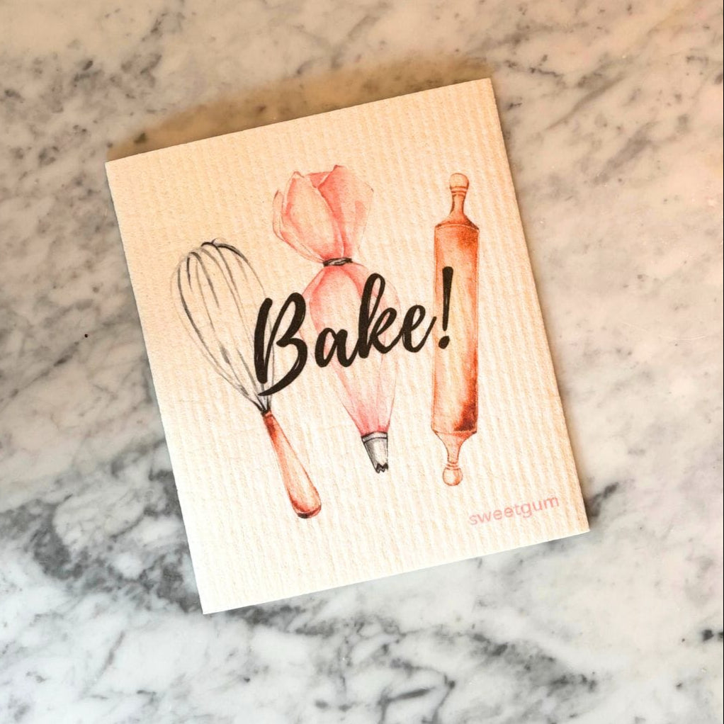 Bake! Swedish Dishcloth | Whisk, Pastry Bag, Rolling Pin (baking tools) Swedish Dishcloths SWEETGUM TEXTILES CO., LLC 