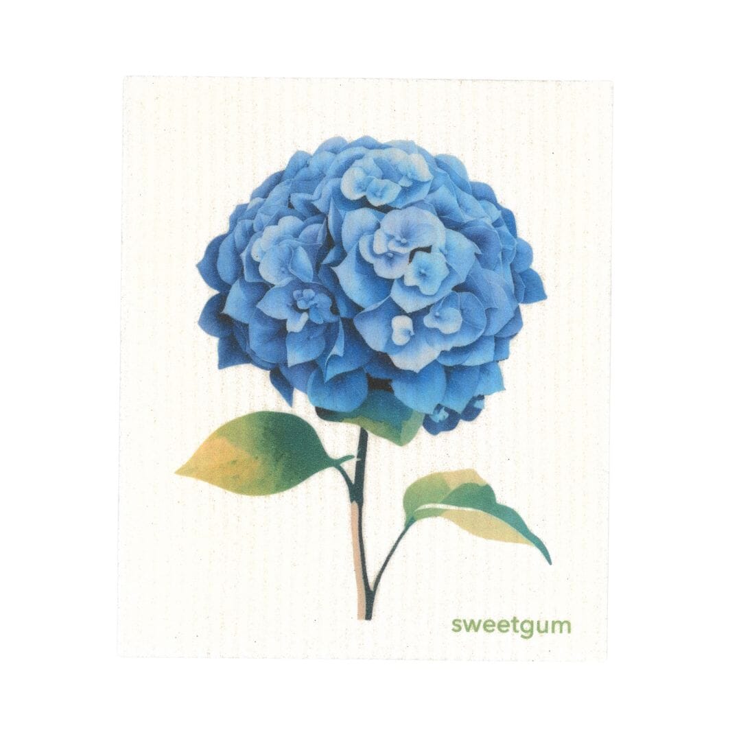 Blue Hydrangea Flowers Swedish Dishcloth | Summer Swedish Dishcloths sweetgum textiles company, LLC 