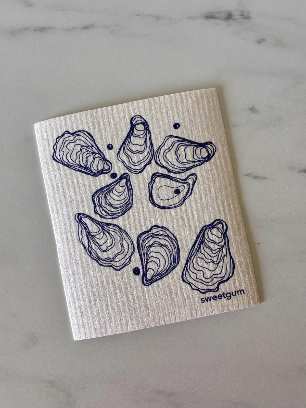 Blue Oysters Swedish Dishcloth | Blue and white Swedish Dishcloths SWEETGUM TEXTILES CO., LLC 