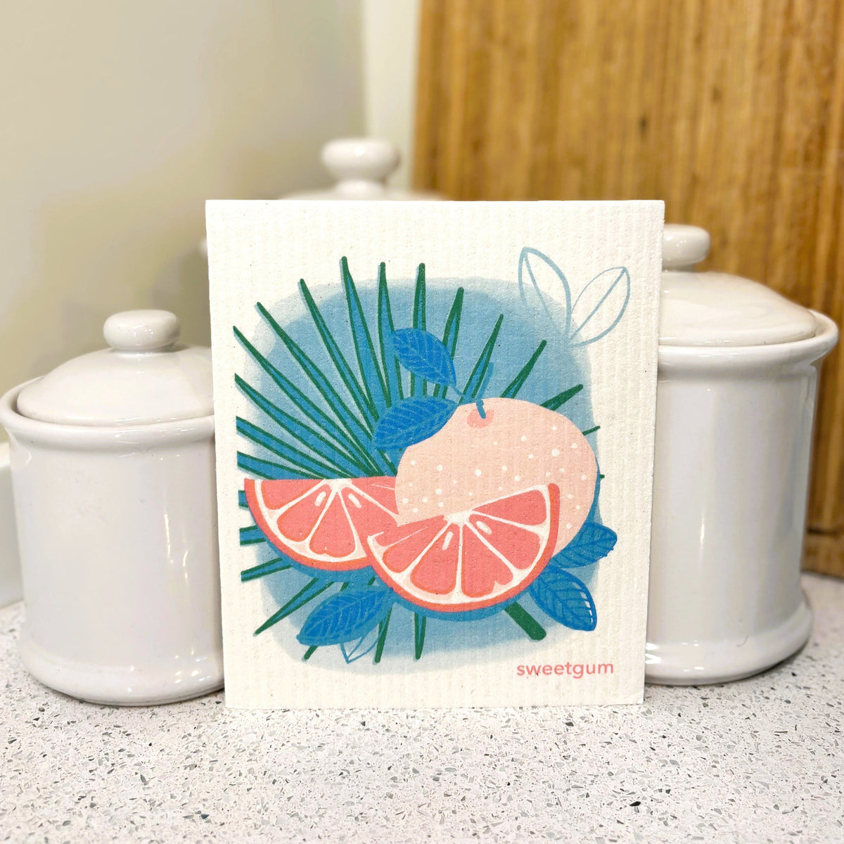 Grapefruit Swedish Dishcloth | Pink & Blue | Sweetgum Home Swedish Dishcloths SWEETGUM TEXTILES CO., LLC 
