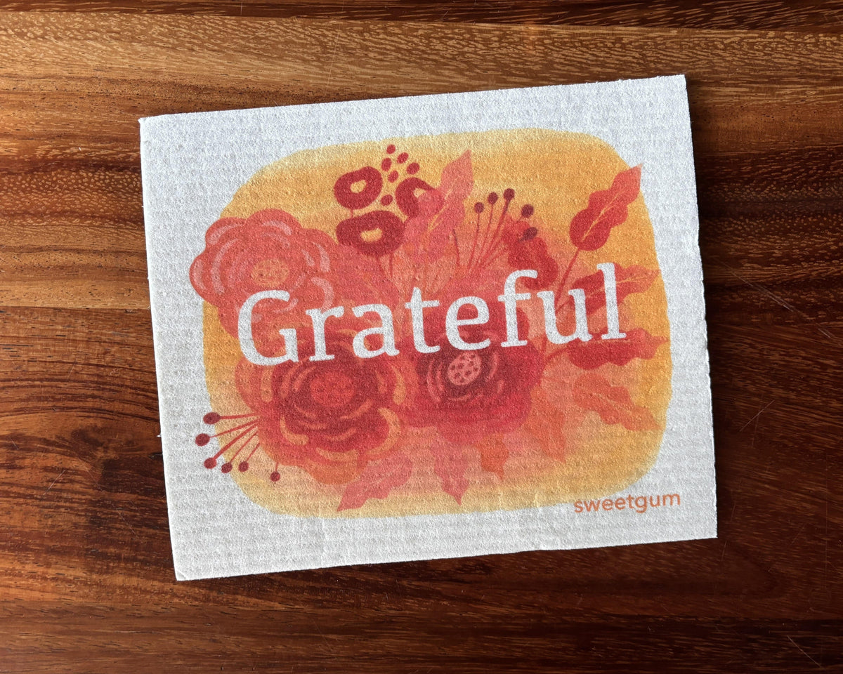 Grateful Swedish Dishcloth | Burgundy & Orange Swedish Dishcloths sweetgum textiles company, LLC 