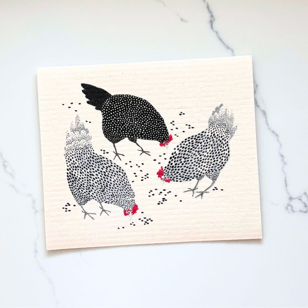 Happy Chickens Swedish Dishcloth Swedish Dishcloths SWEETGUM TEXTILES CO., LLC 
