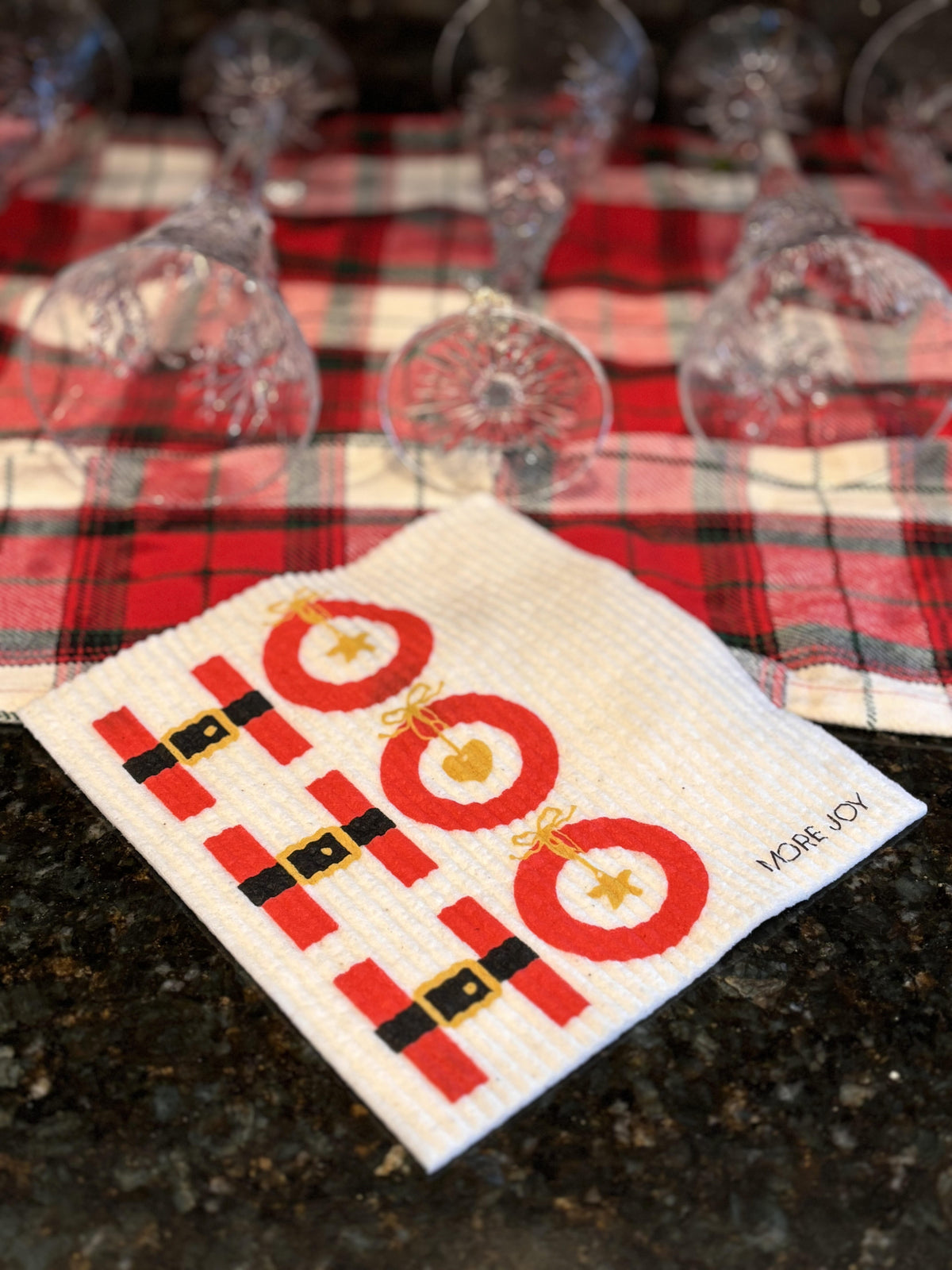 HO HO HO Swedish Dishcloth | Christmas (Santa's coming!) Swedish Dishcloths sweetgum textiles company, LLC 