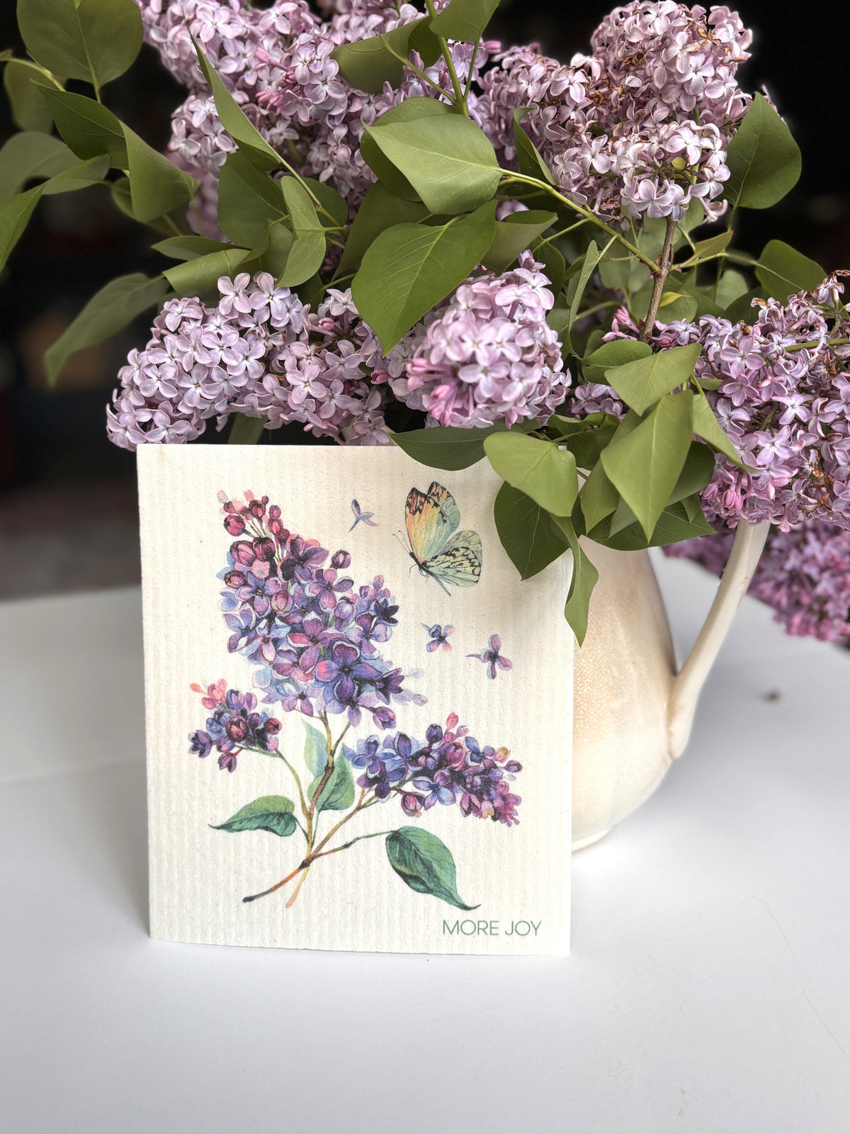 Lilac and Butterfly Swedish Dishcloth | Purple & multi-color Swedish Dishcloths sweetgum textiles company, LLC 