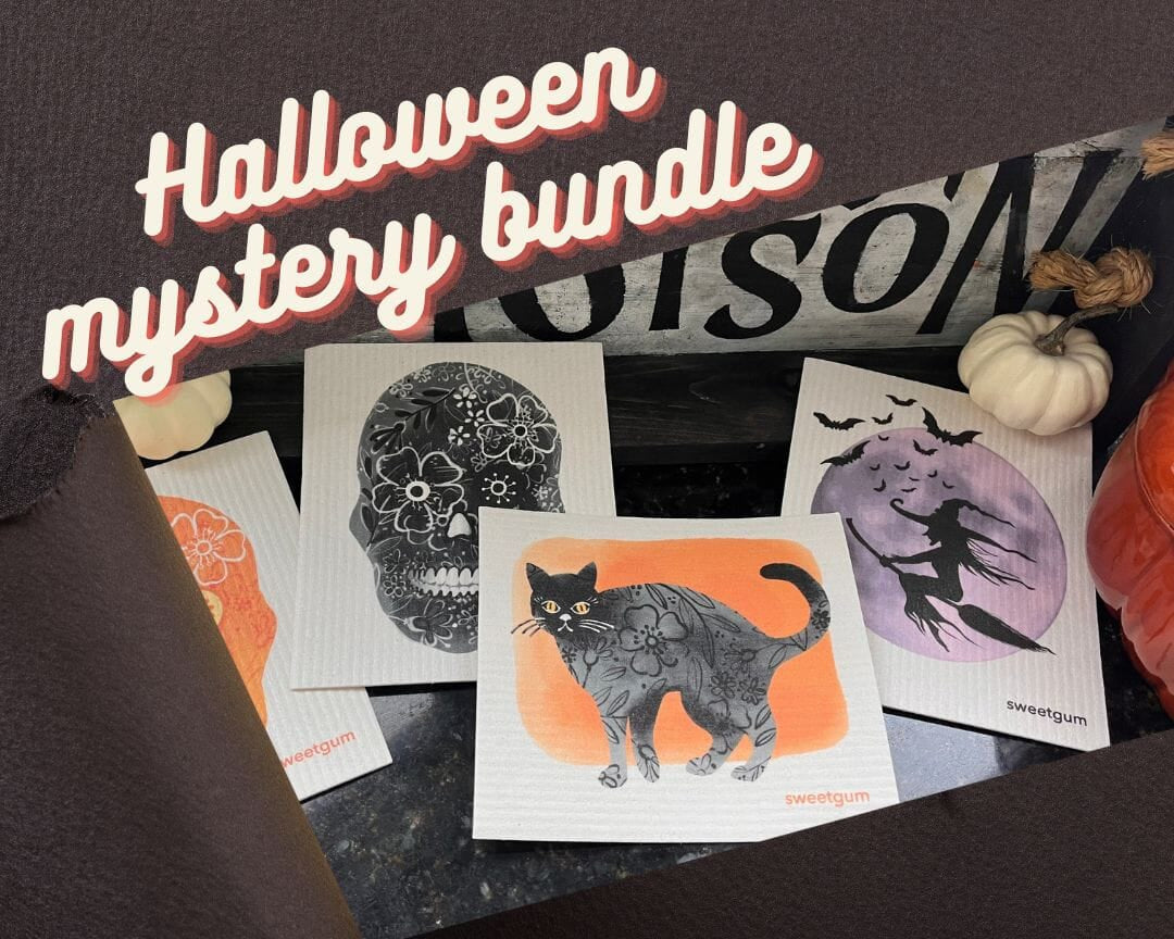 Mystery Halloween Bundle | 4 Swedish dishcloths Swedish Dishcloths sweetgum textiles company, LLC 