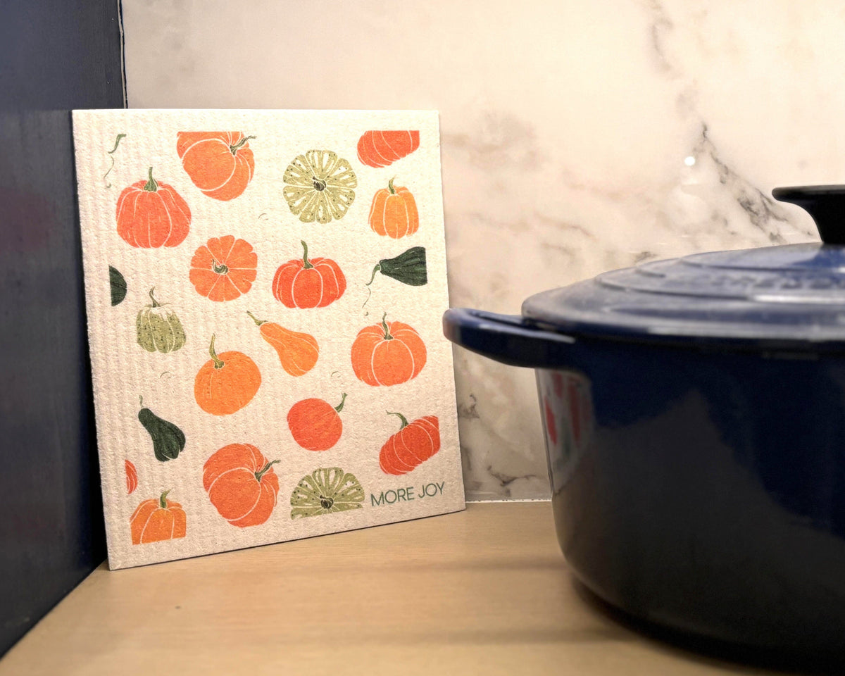 Pumpkins & Gourds Swedish Dishcloth | Orange & Green Swedish Dishcloths SWEETGUM TEXTILES CO., LLC 