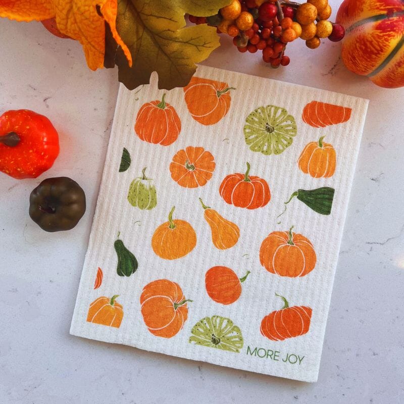 Pumpkins & Gourds Swedish Dishcloth | Orange & Green Swedish Dishcloths SWEETGUM TEXTILES CO., LLC 