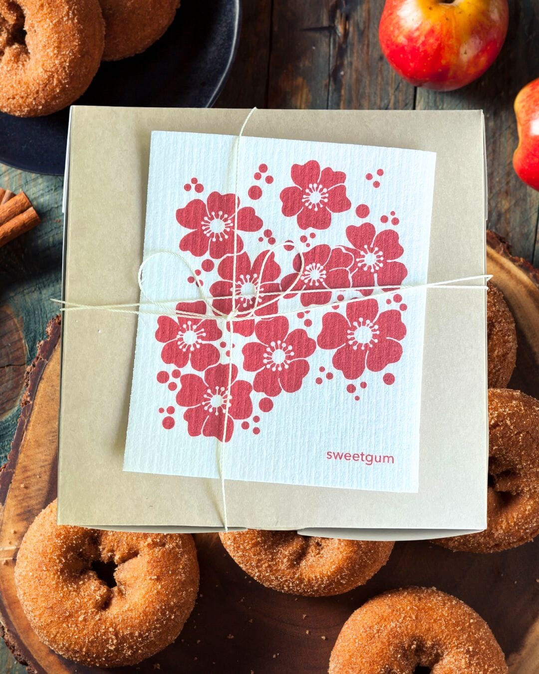 Red Flowers Swedish Dishcloth Swedish Dishcloths sweetgum textiles company, LLC 