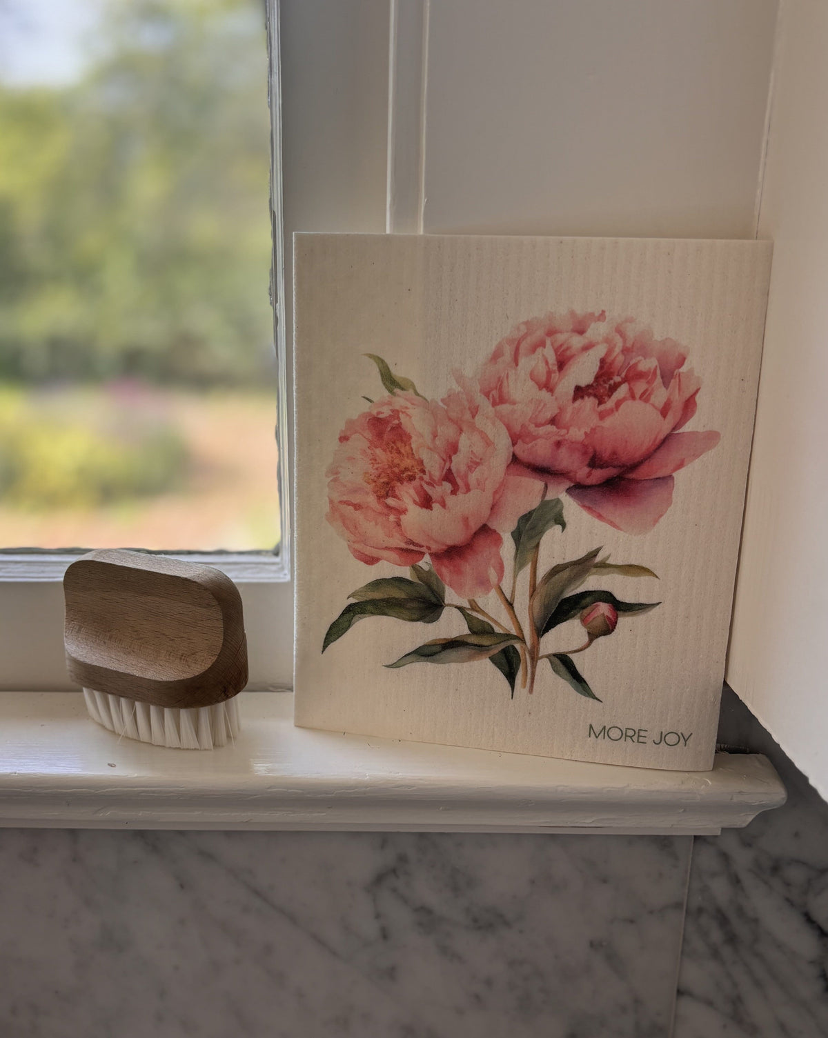 Showy Peony Swedish Dishcloth | Pink Swedish Dishcloths SWEETGUM TEXTILES CO., LLC 