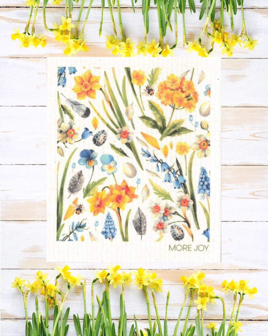 Spring Flowers Daffodil Swedish Dishcloth Swedish Dishcloths SWEETGUM TEXTILES CO., LLC 