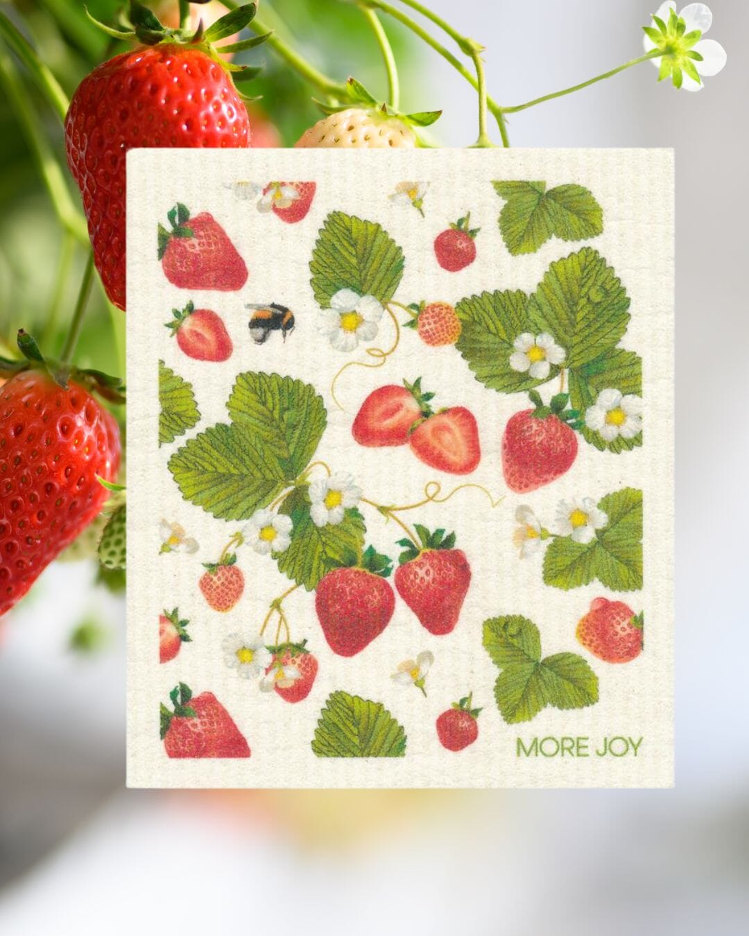 Strawberries Swedish dishcloth | Red, white and green Swedish Dishcloths SWEETGUM TEXTILES CO., LLC 