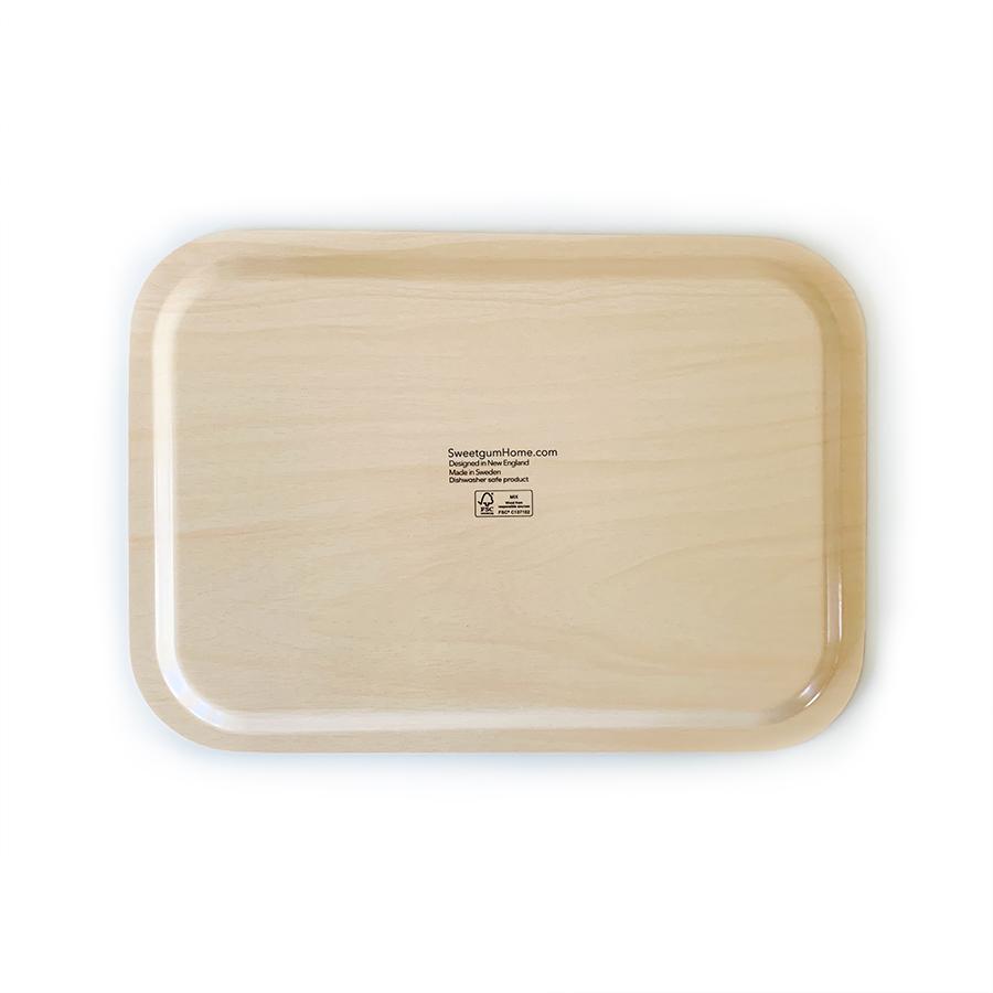 Bloom in Blue Tray | wood and melamine | 17" x 13" | Sweetgum sweetgum textiles company, LLC 
