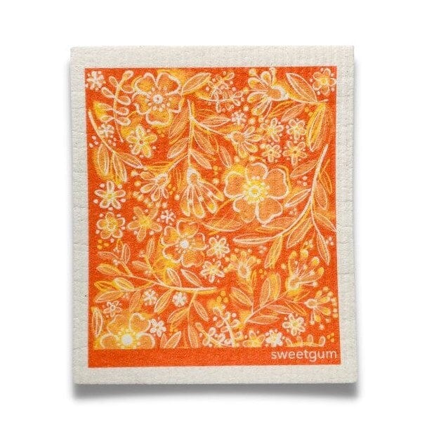 Bundle of 3 Swedish Dishcloths | Autumn Leaves, Orange Flowers, Pumpkins & Gourds Swedish Dishcloths sweetgum textiles company, LLC 