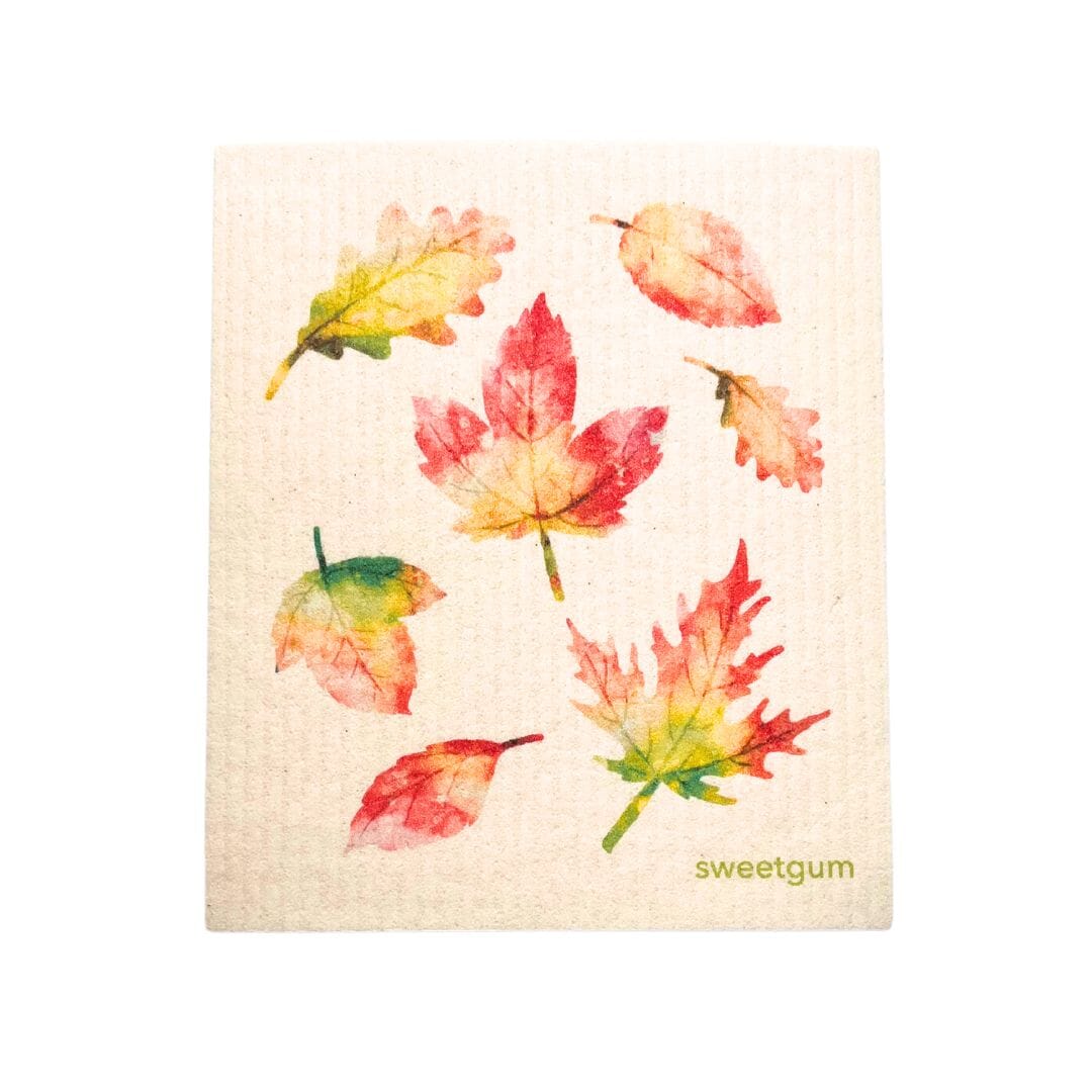 Bundle of 3 Swedish Dishcloths | Autumn Leaves, Orange Flowers, Pumpkins & Gourds Swedish Dishcloths sweetgum textiles company, LLC 