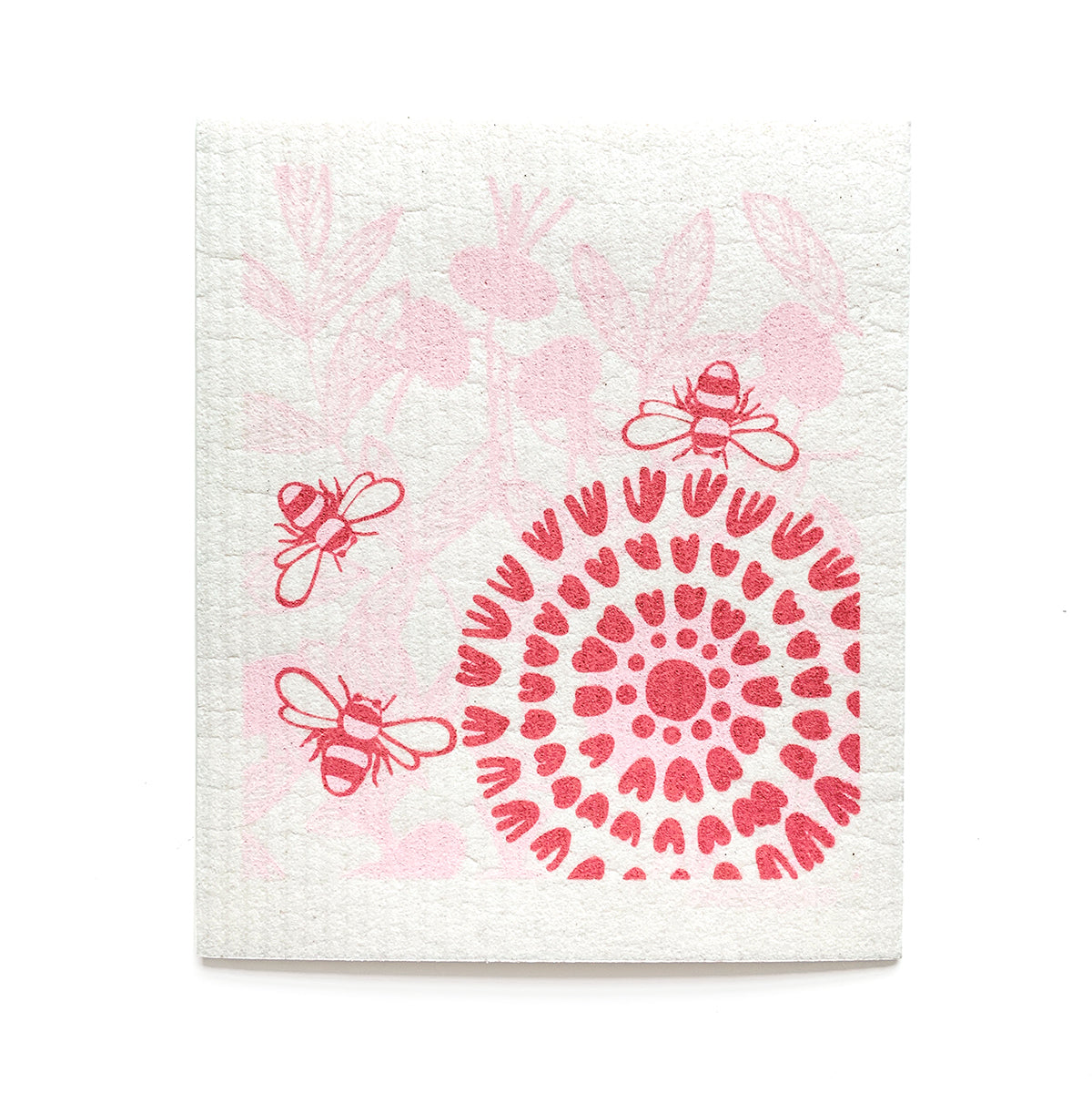 Bundle of 3 Swedish Dishcloths | Pink Flowers & Hummingbird Swedish Dishcloths sweetgum textiles company, LLC 