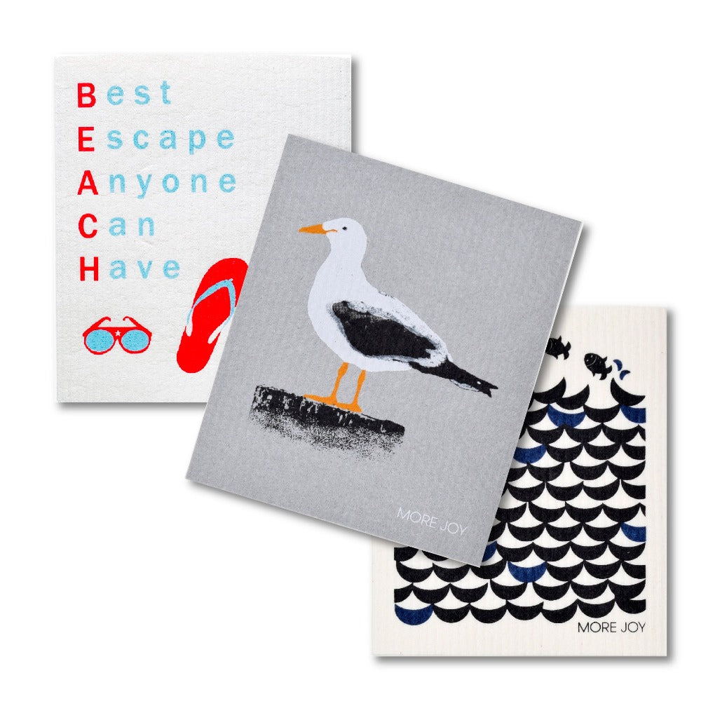Bundle of 3 Swedish Dishcloths | Seagull | Beach Swedish Dishcloths sweetgum textiles company, LLC 