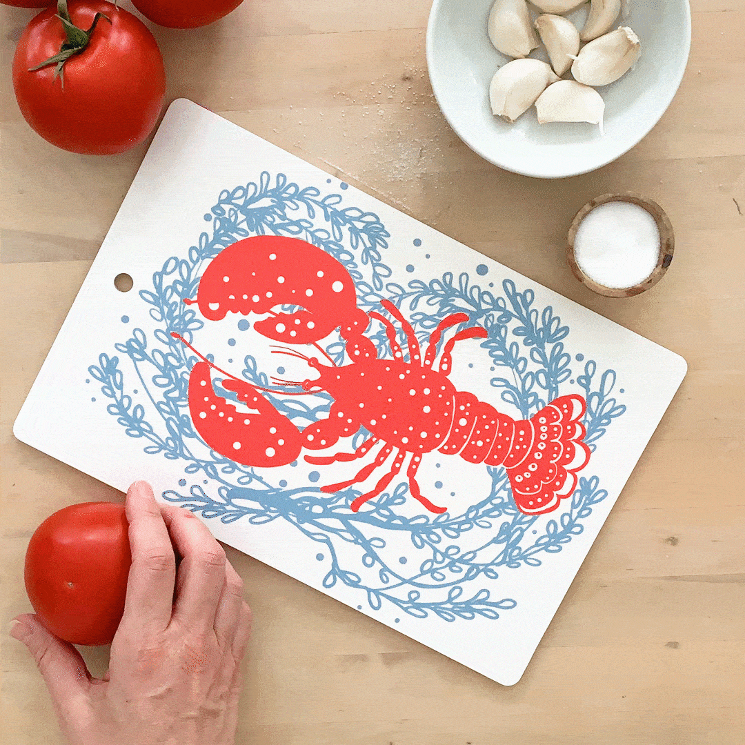 Cutting Board | Lobster | Red | Plywood & Melamine Cutting Board sweetgum textiles company, LLC 
