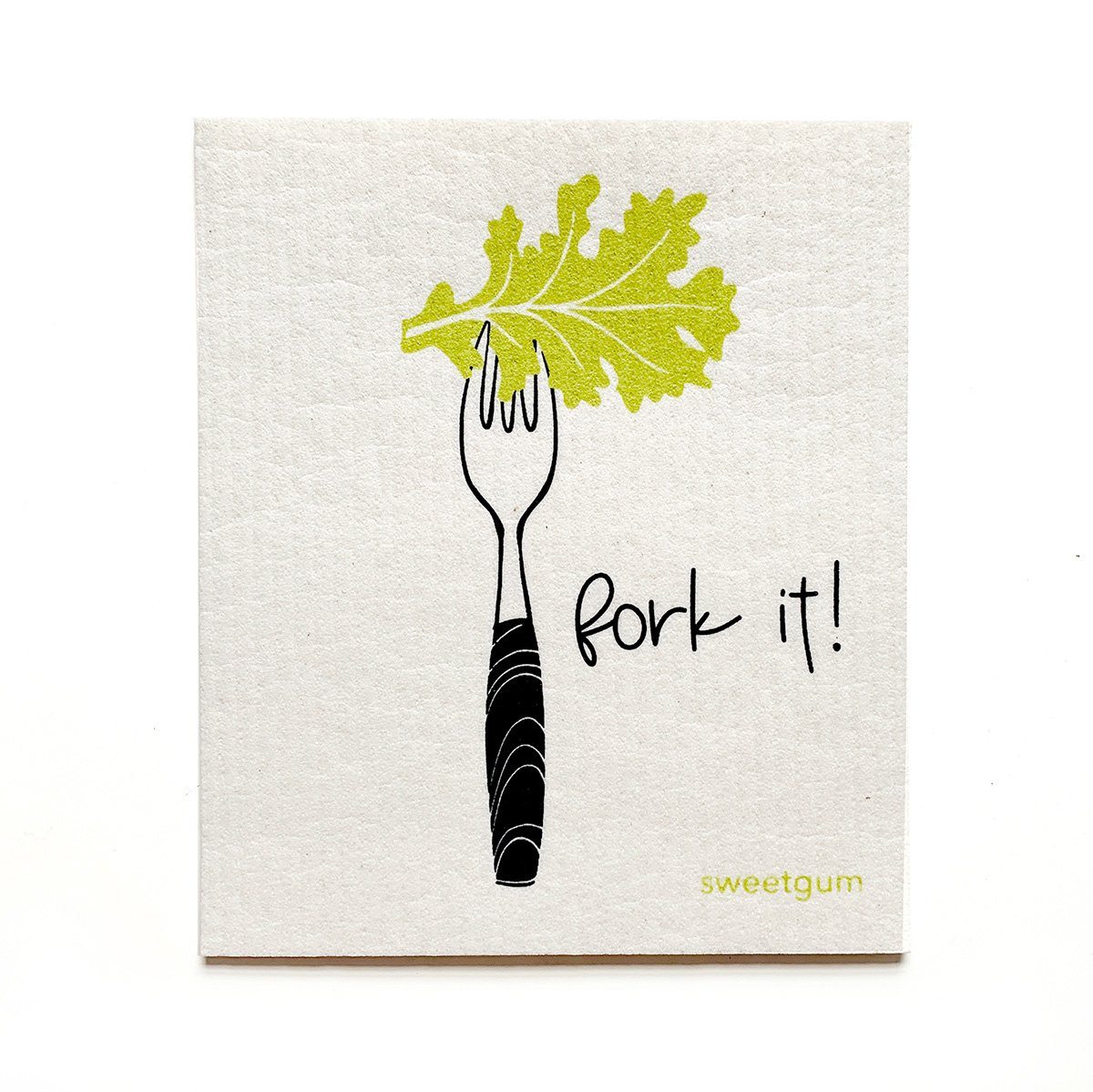 Fork It Swedish Dishcloth | Green | 8" x 6.75" | Swedish Dishcloths sweetgum textiles company, LLC 