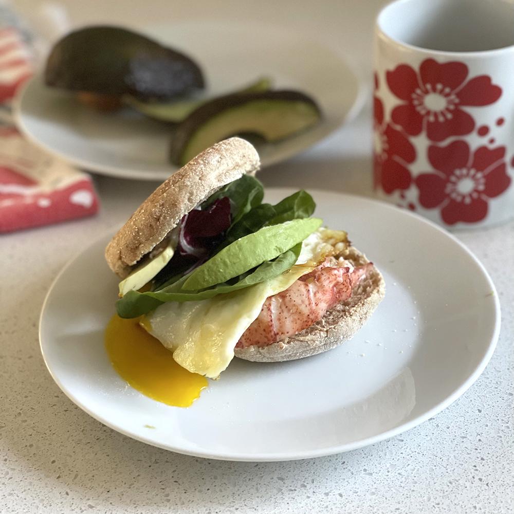 Lobster Breakfast Sandwich recipe sweetgum textiles company, LLC 
