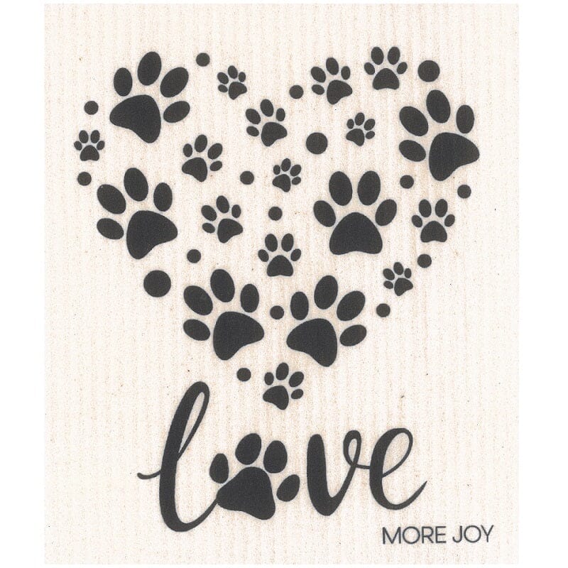 Paw Print Heart Swedish Dishcloth Swedish Dishcloths SWEETGUM TEXTILES CO., LLC 