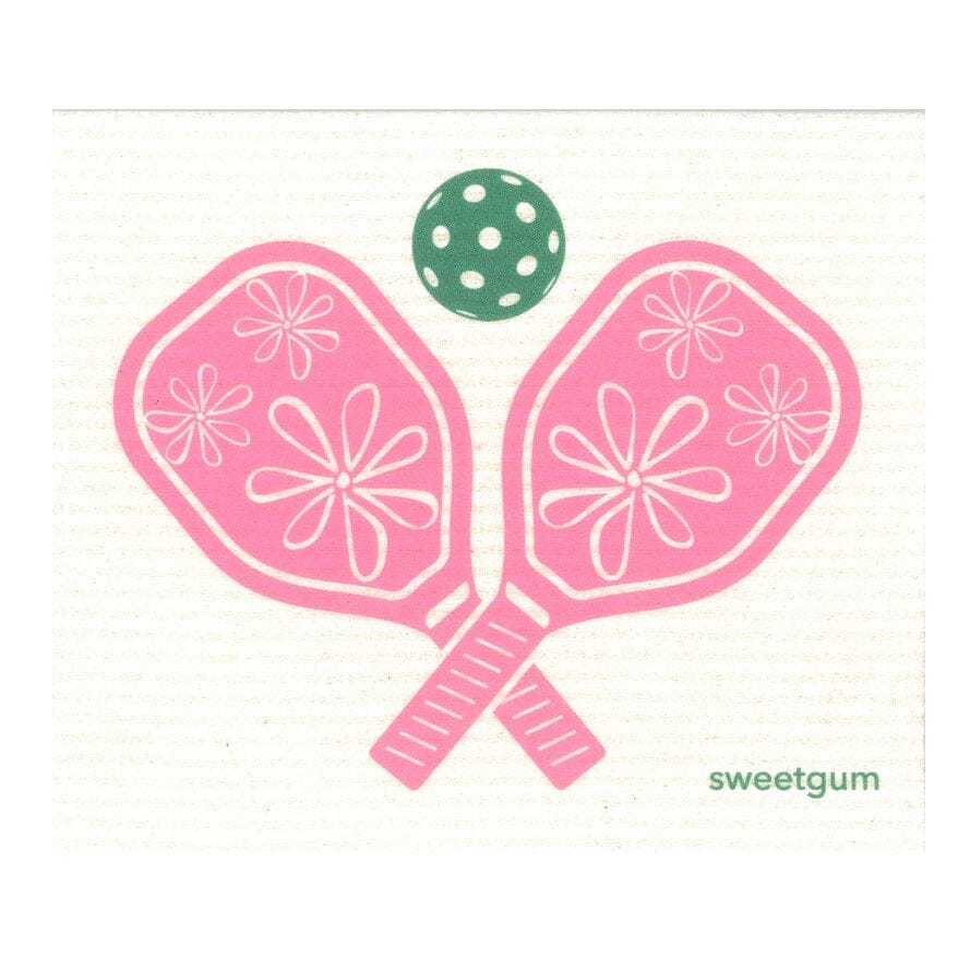 Pickleball Paddles | Pink & Green Swedish dishcloth Swedish Dishcloths SWEETGUM TEXTILES CO., LLC 