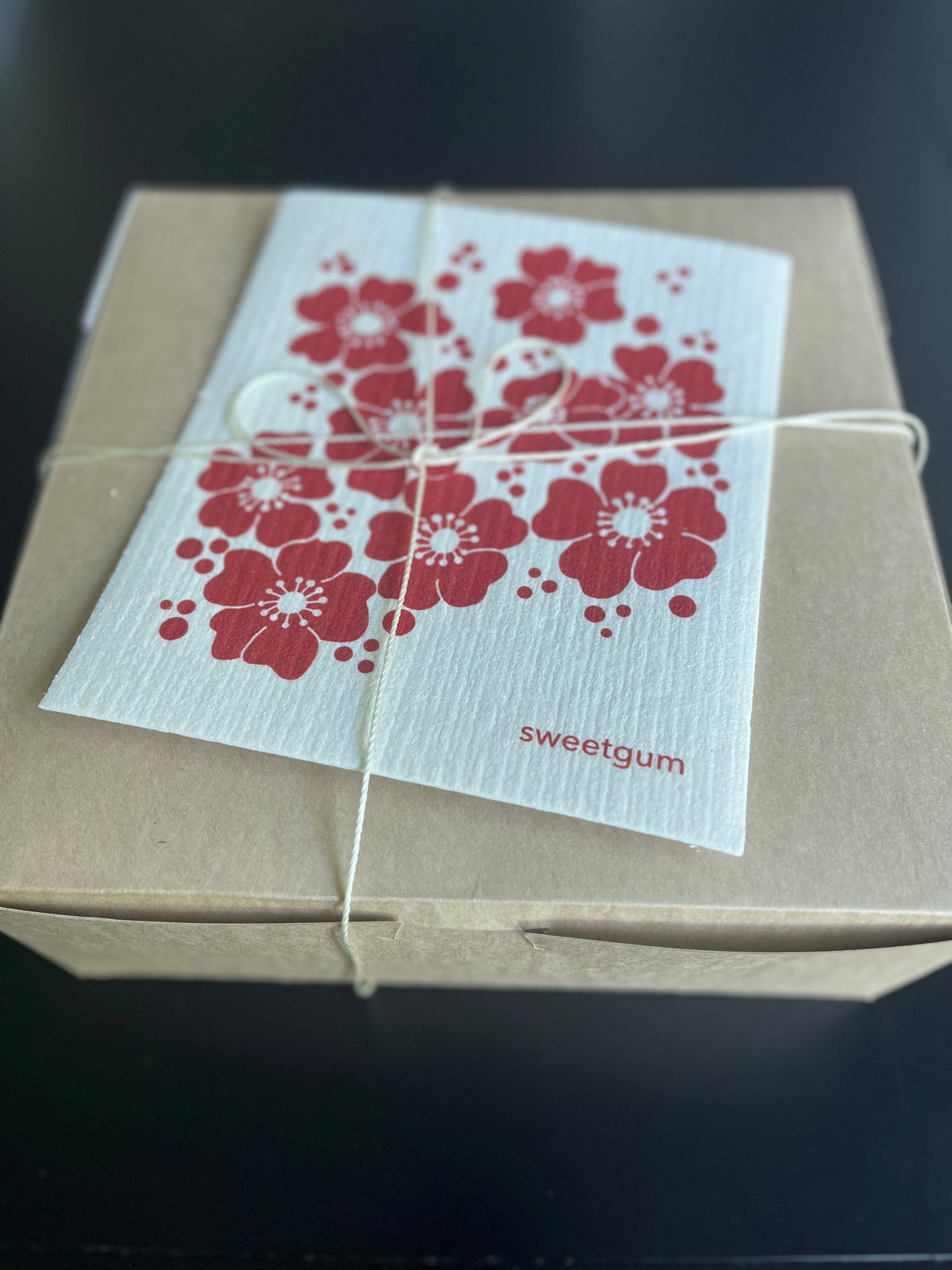 Red Flowers Swedish Dishcloth Swedish Dishcloths sweetgum textiles company, LLC 