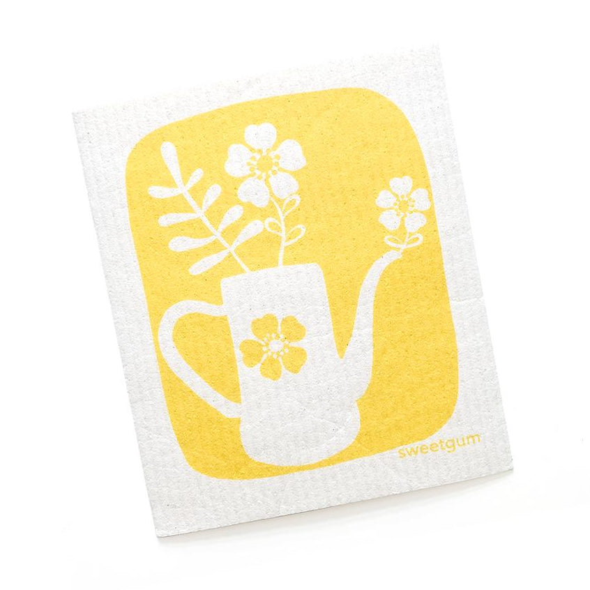 Tea pot Swedish Dishcloth | Yellow | Sweetgum Home Swedish Dishcloths sweetgum textiles company, LLC 