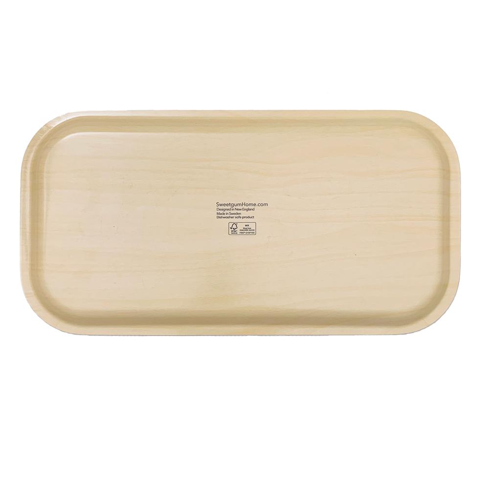 White Flowers Tray | wood and melamine | 17" x 9" | Sweetgum sweetgum textiles company, LLC 